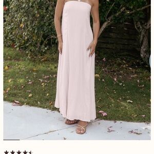 Petal and pup Bethany Strapless Pink Maxi Dress